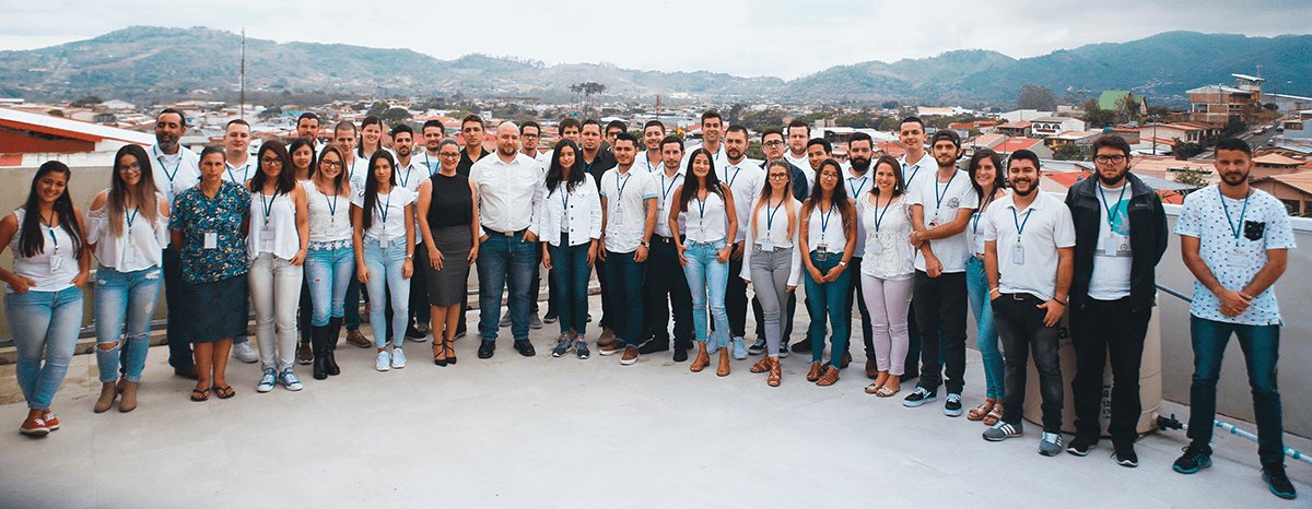 The team on the rooftop