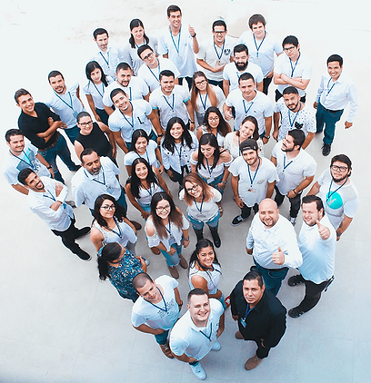 The AC Net Center team gathered outside the work centre